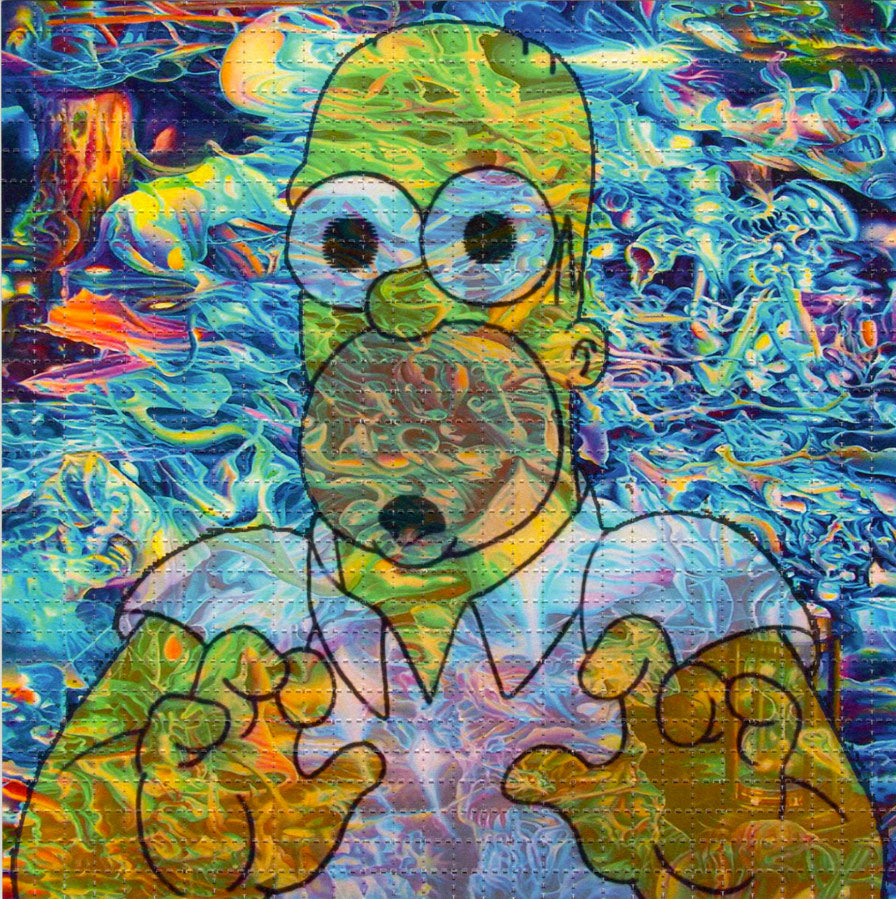 Homer in Acidland LSD blotter art print
