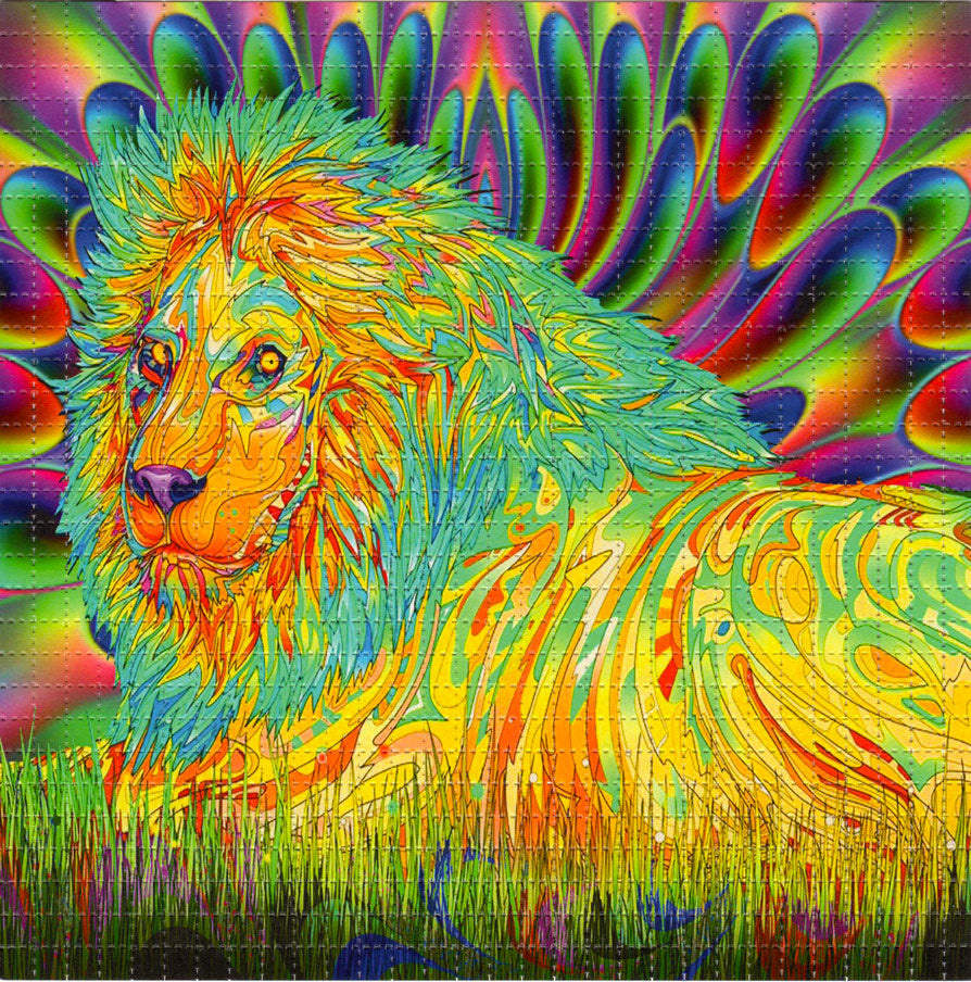 Crystal Lion B/W LSD blotter art print