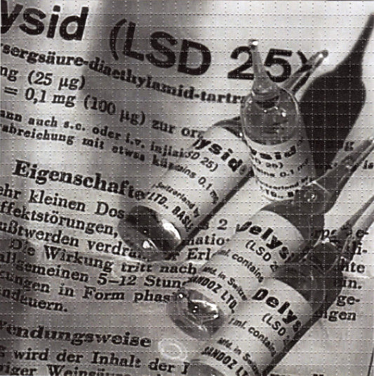 B/W Liquid Delysid Vial LSD blotter art print