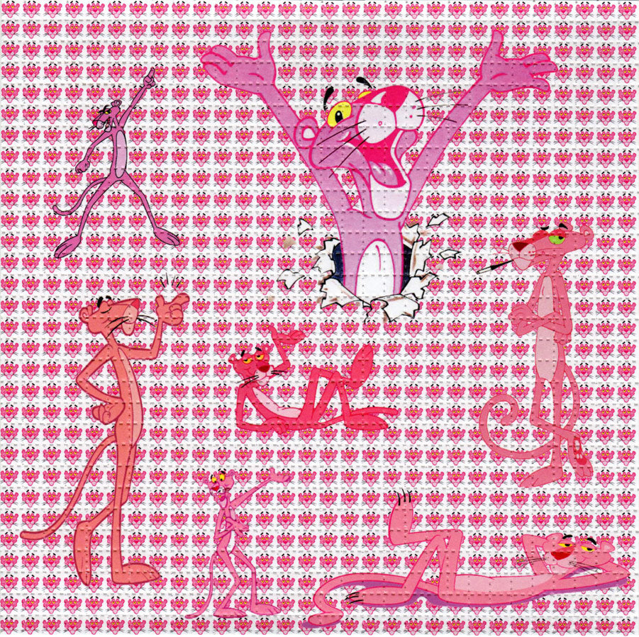 Groovy Panther in Pink LSD blotter art print