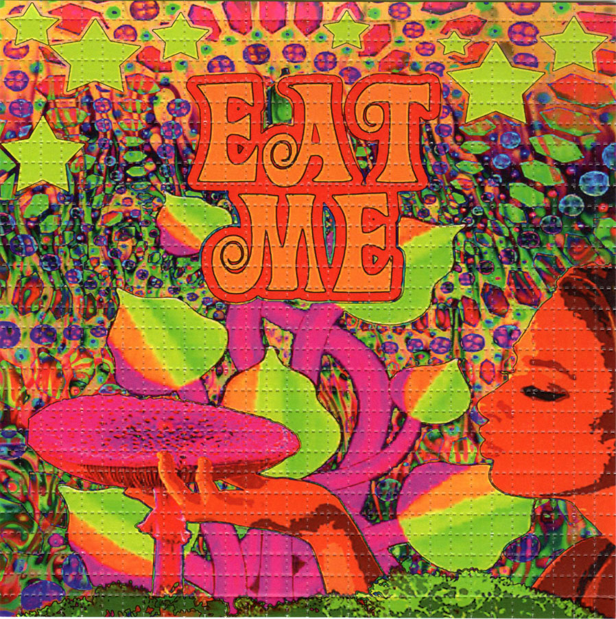 Eat Me Shroom Lady LSD blotter art print