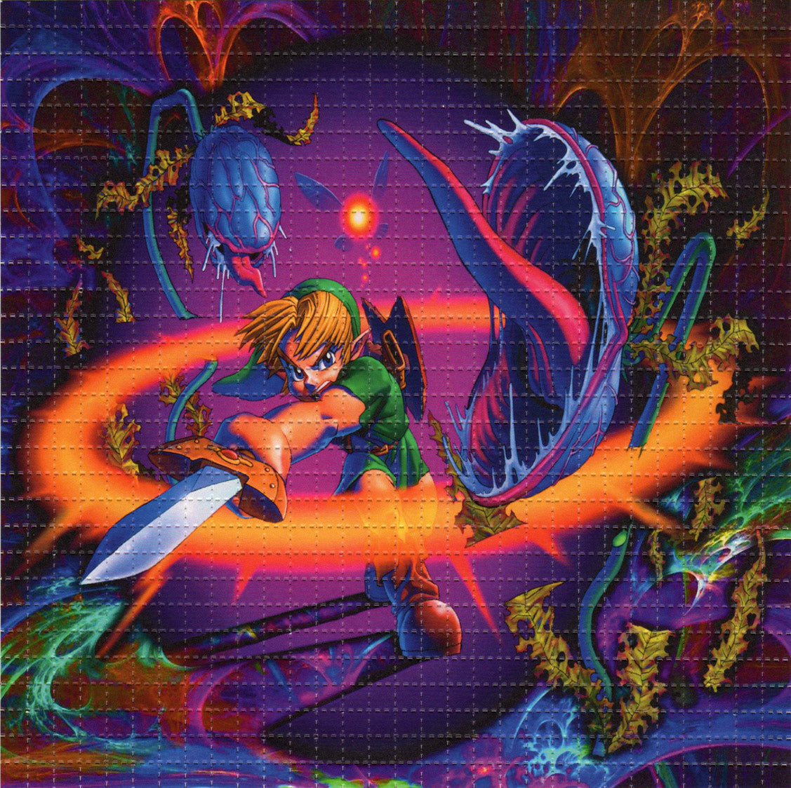 Link In Zelda's TrippyLand LSD blotter art print