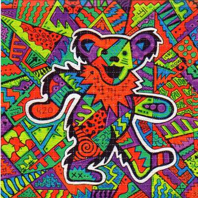 Marching Bear by Areh LSD blotter art print