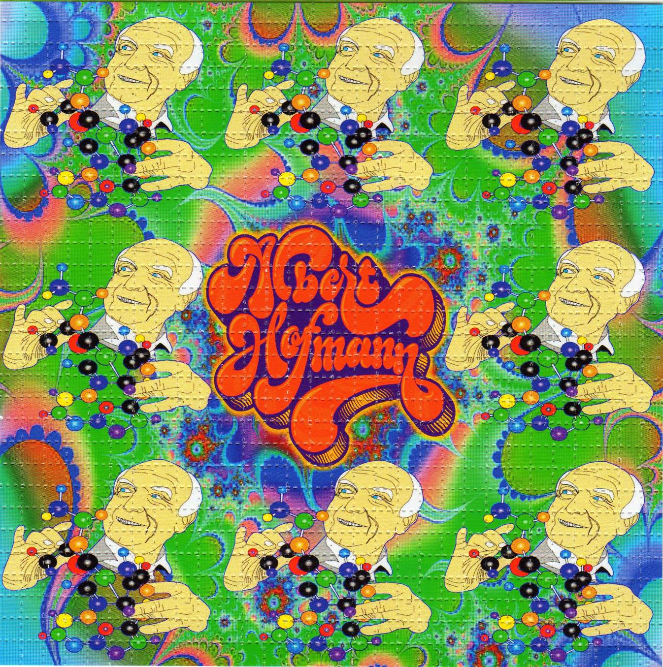 Albert Hofmann X9 by Chris Dyer LSD blotter art print