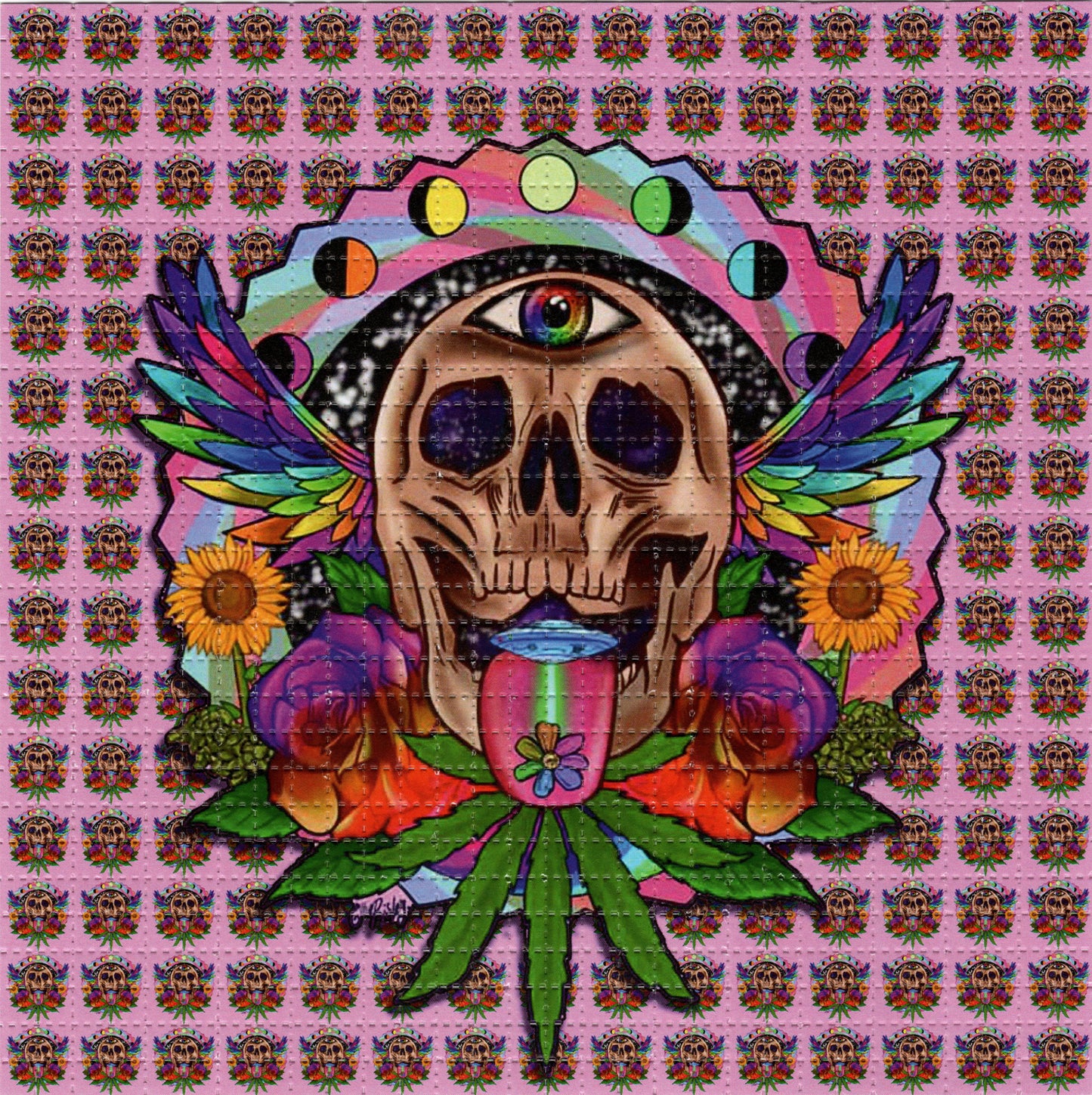 Psychedelic Skull by Ellie Paisley Brooks Limited Edition LSD blotter art print