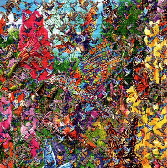 Hummingbirds LSD blotter art print