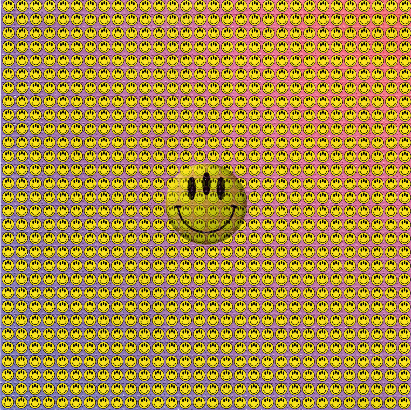 Three Eyed  Smiley Face LSD blotter art print