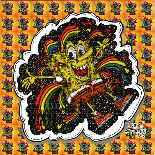 Rainbow Spunbob  by Vincent Gordon SIGNED Limited Edition LSD blotter art print