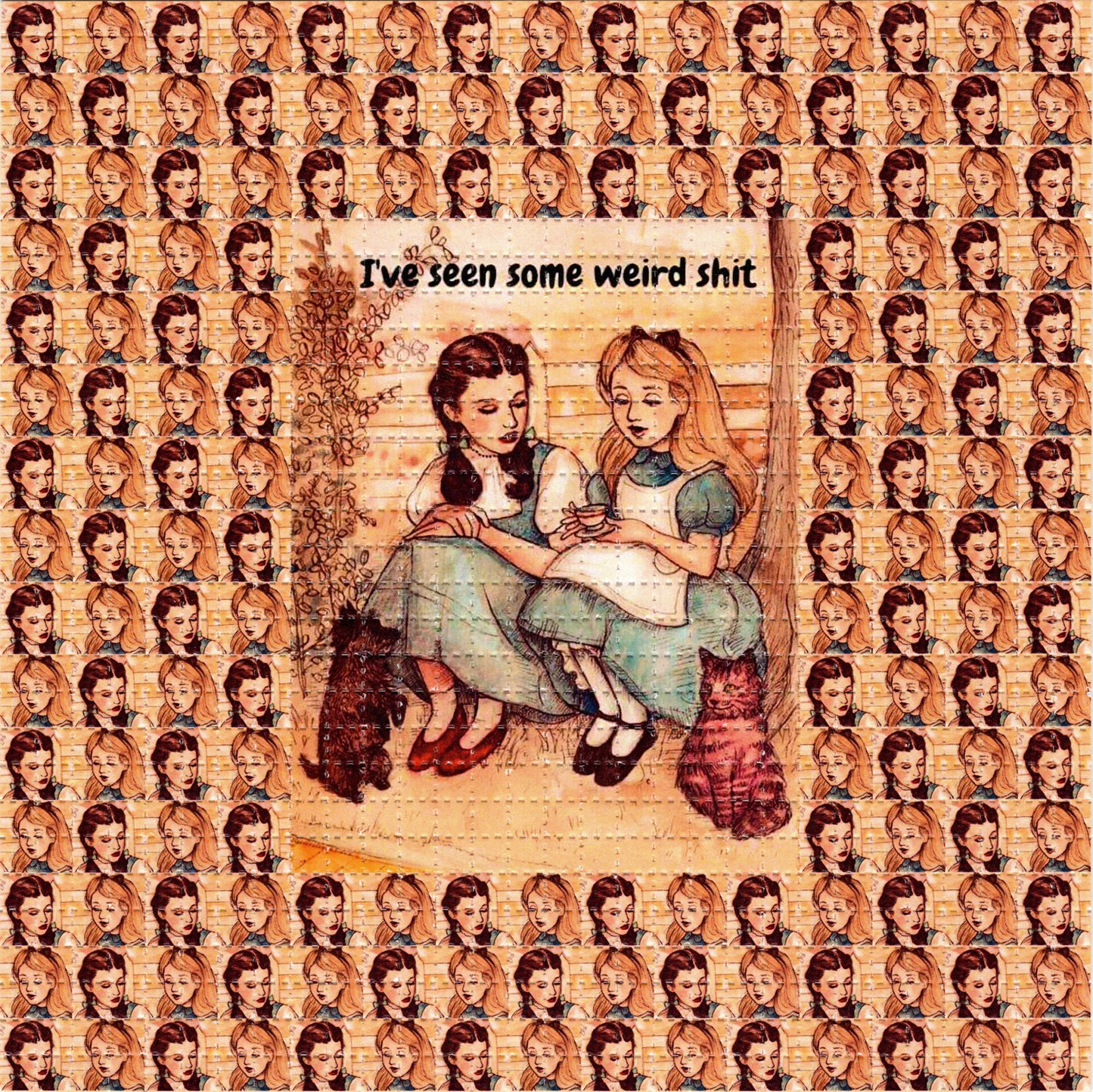 Alice and Dorothy Seen Weird Sh!t  LSD blotter art print