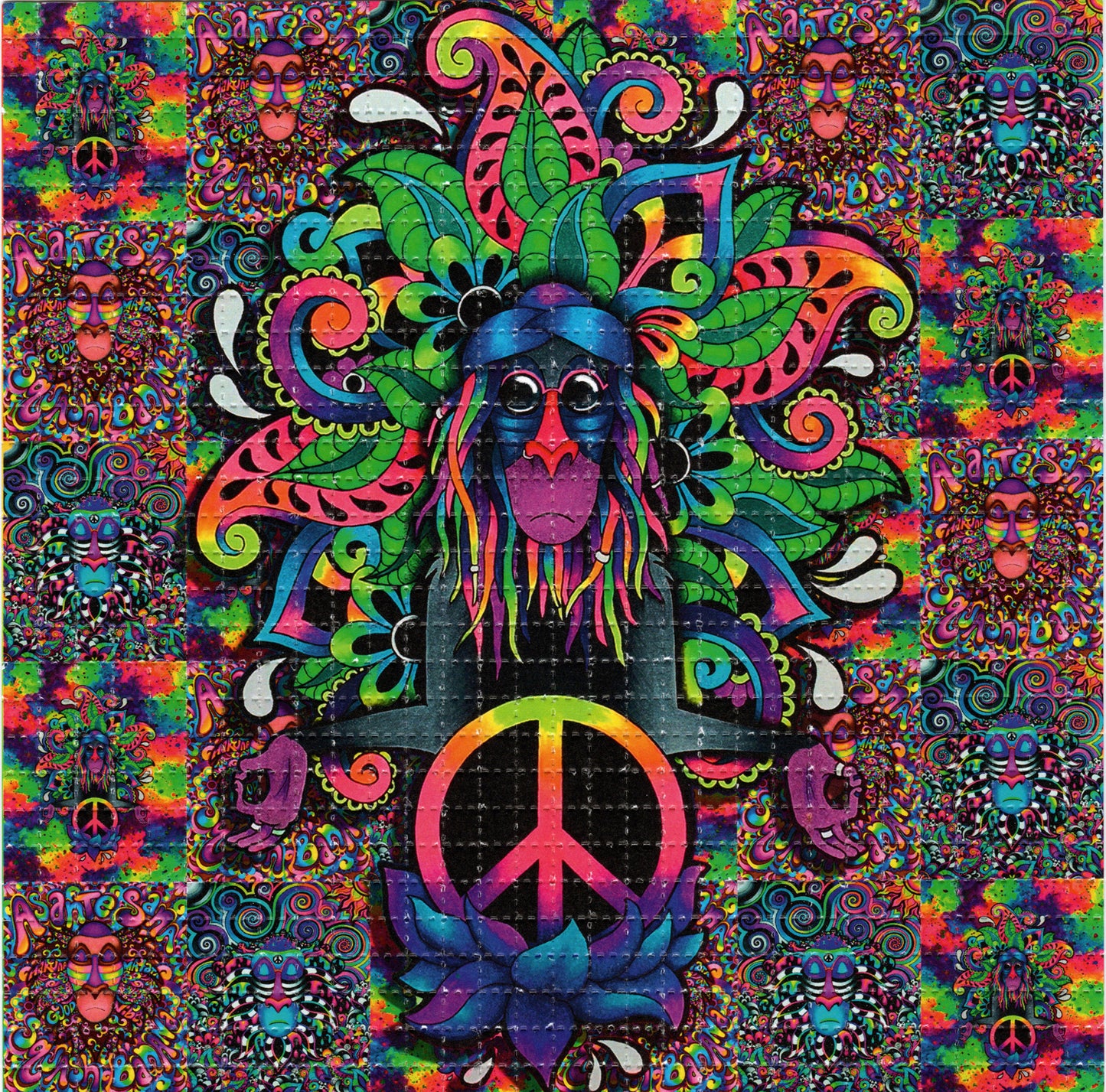 Peace Ra-fiki by Brandi Young Brizbazaar SIGNED Limited Edition LSD blotter art print