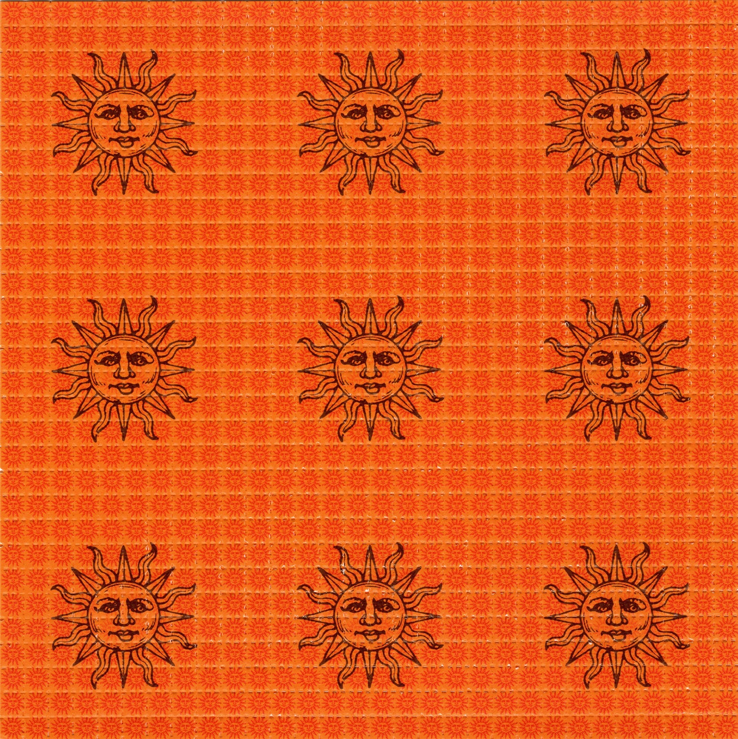 Small Orange Sunshine X9 LSD blotter art print