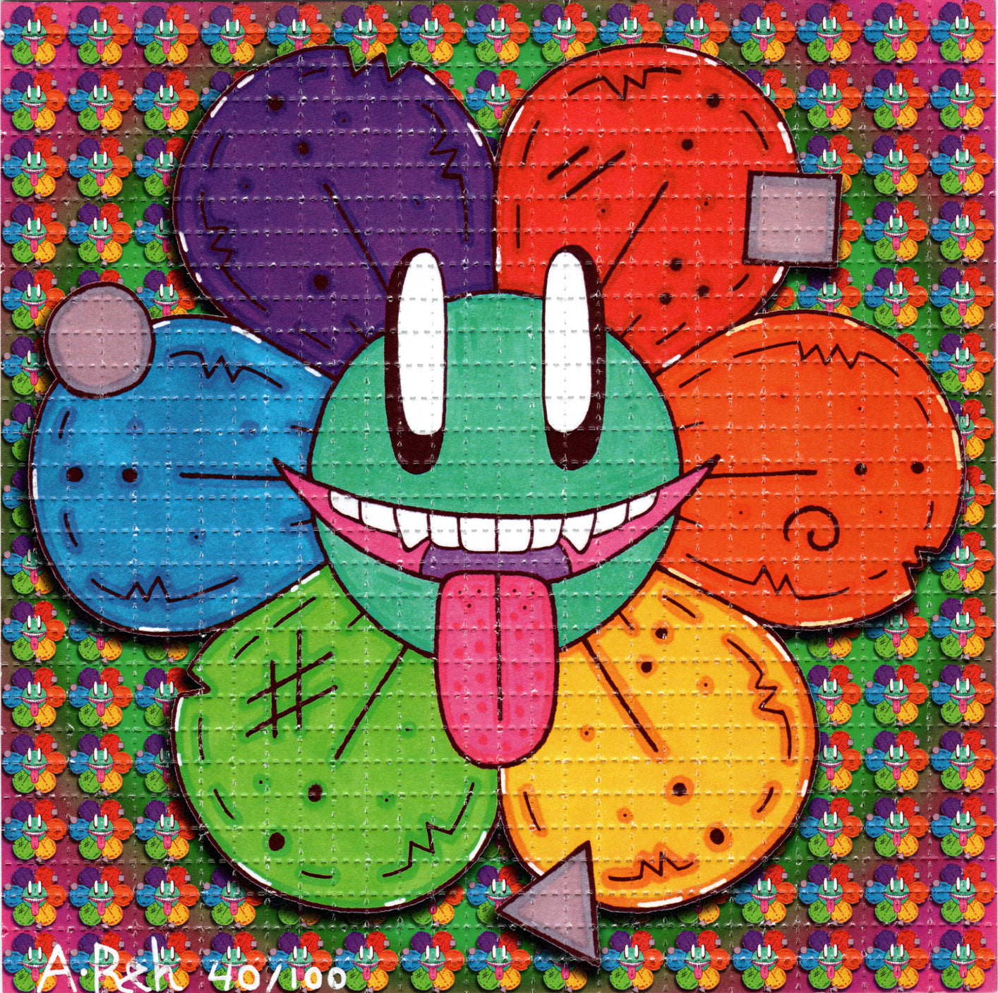 The Smile Flower by Aaron Rehschuh Areh SIGNED Limited Edition LSD blotter art print