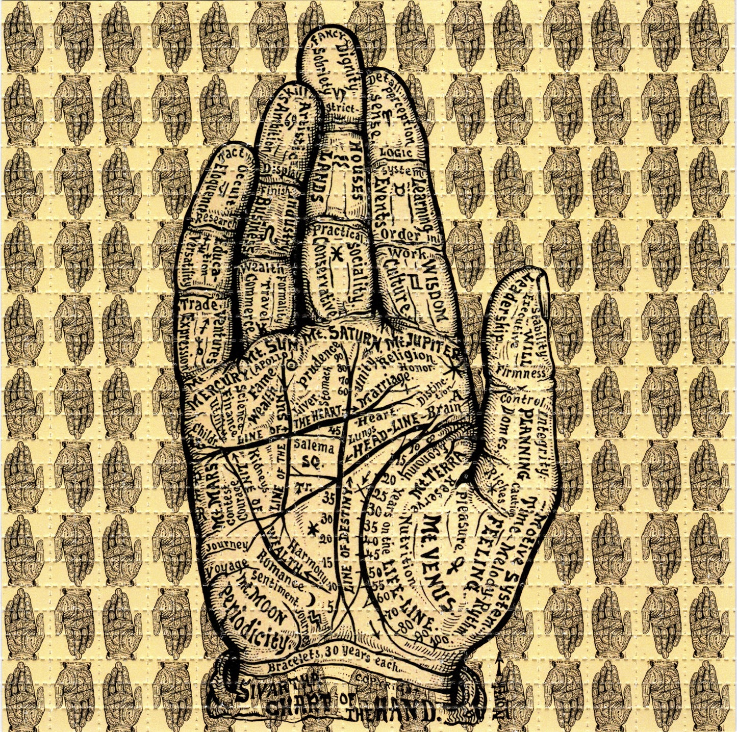 Palm Reading LSD blotter art print