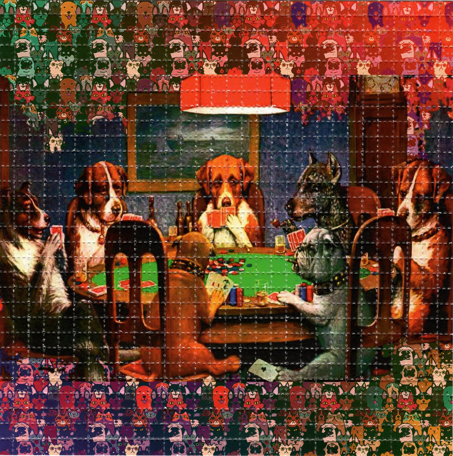 Dogs Playing Poker LSD blotter art print