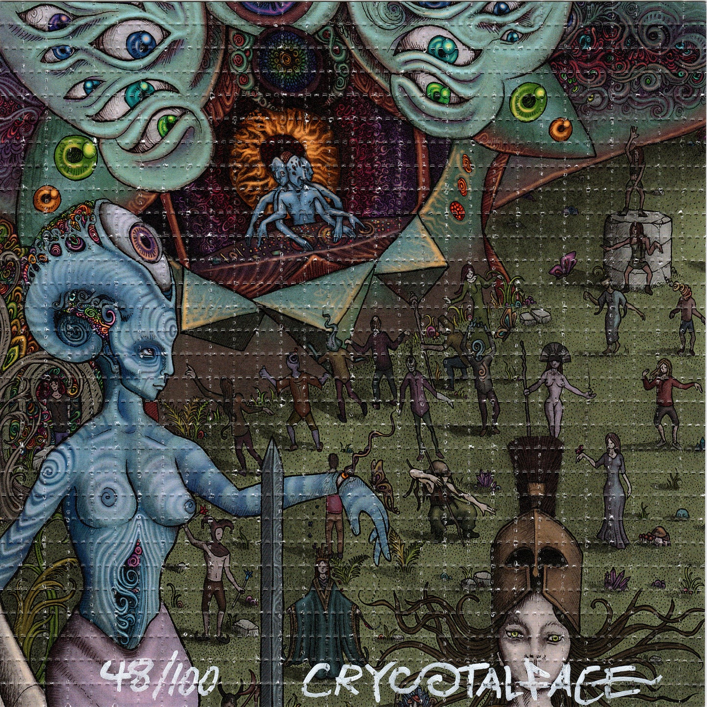 DJ 3Face by Mr Crystalface (David Faulkner) SIGNED Limited Edition LSD blotter art print