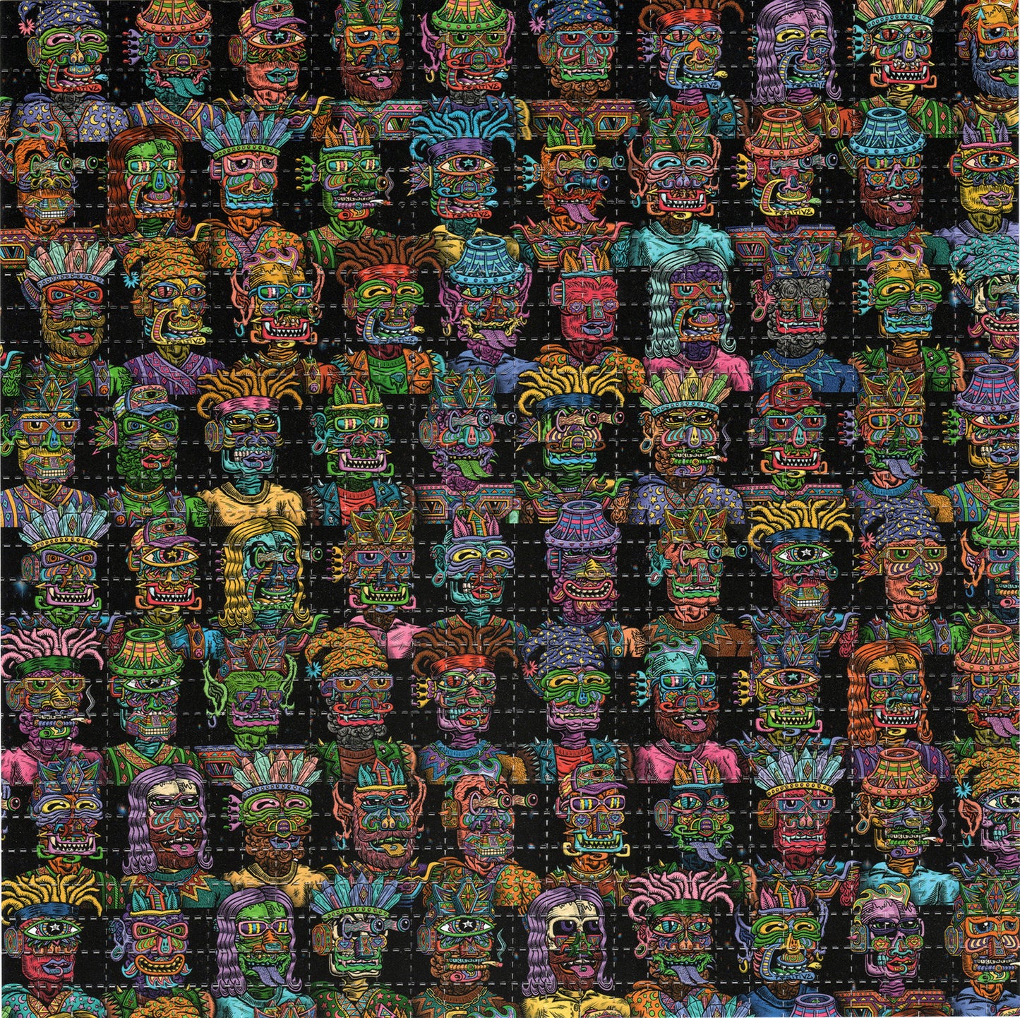 Galaktic Gang by Chris Dyer LSD blotter art print