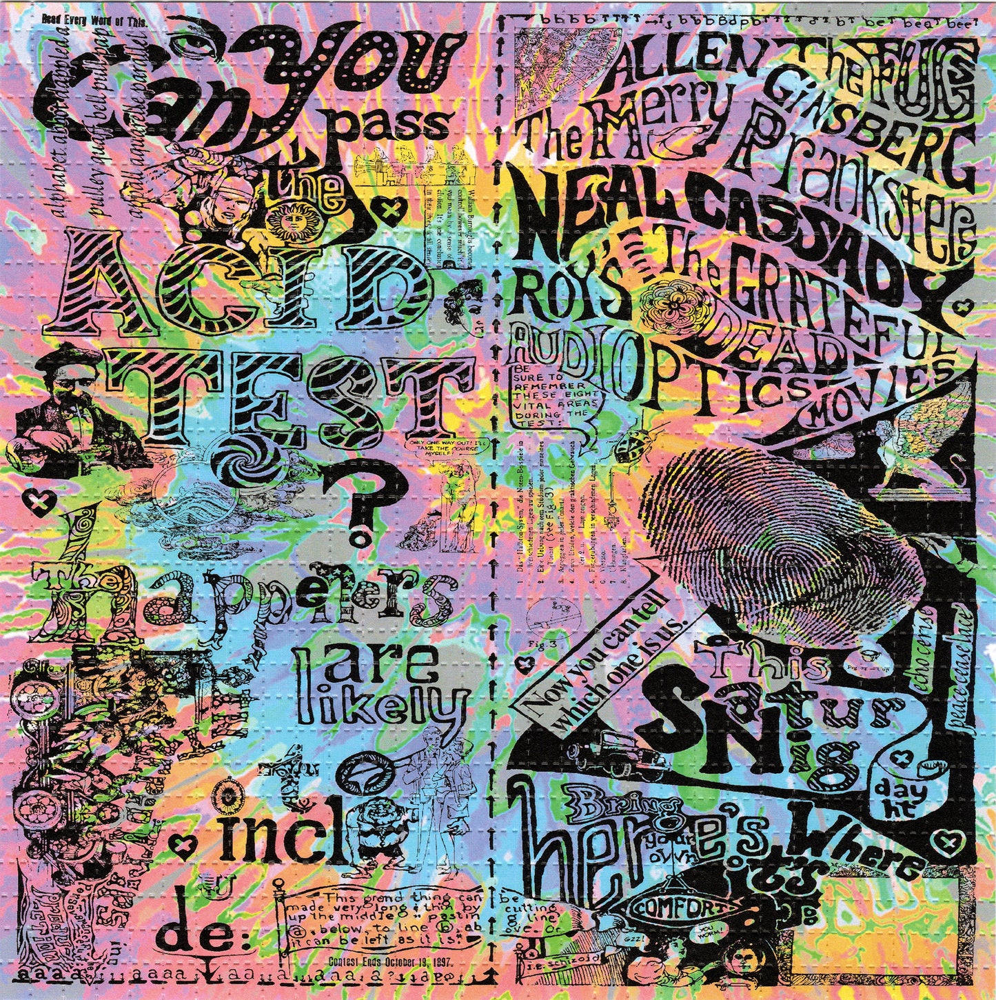 Tie Dye Acid Test poster LSD blotter art print