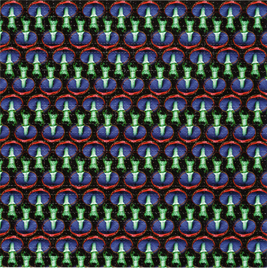 Blue Green Cubenses Shrooms LSD blotter art print
