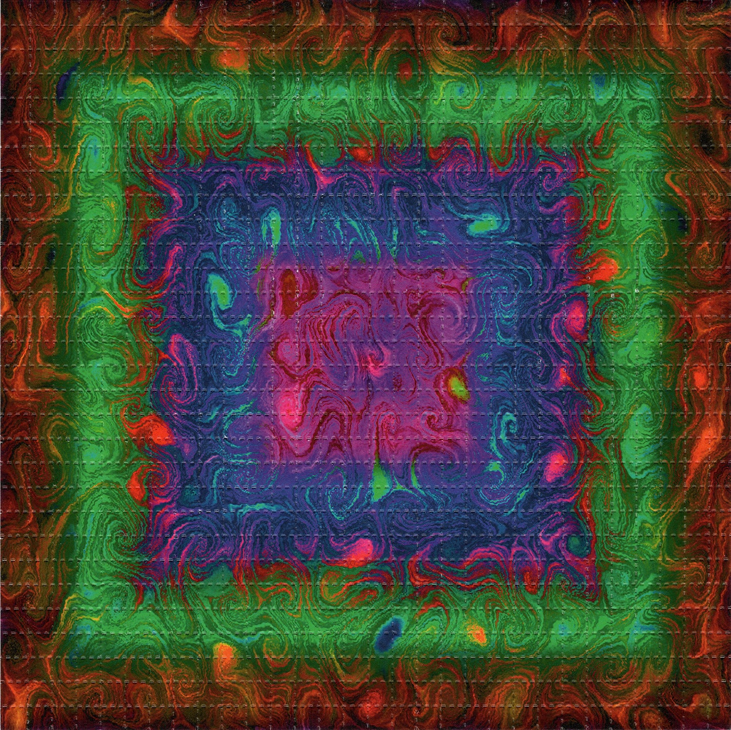 Swirly Squares LSD blotter art print