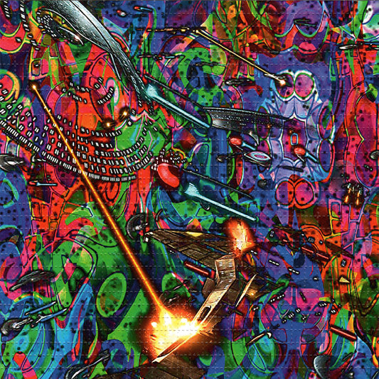 Treck Trippy Battle LSD blotter art print