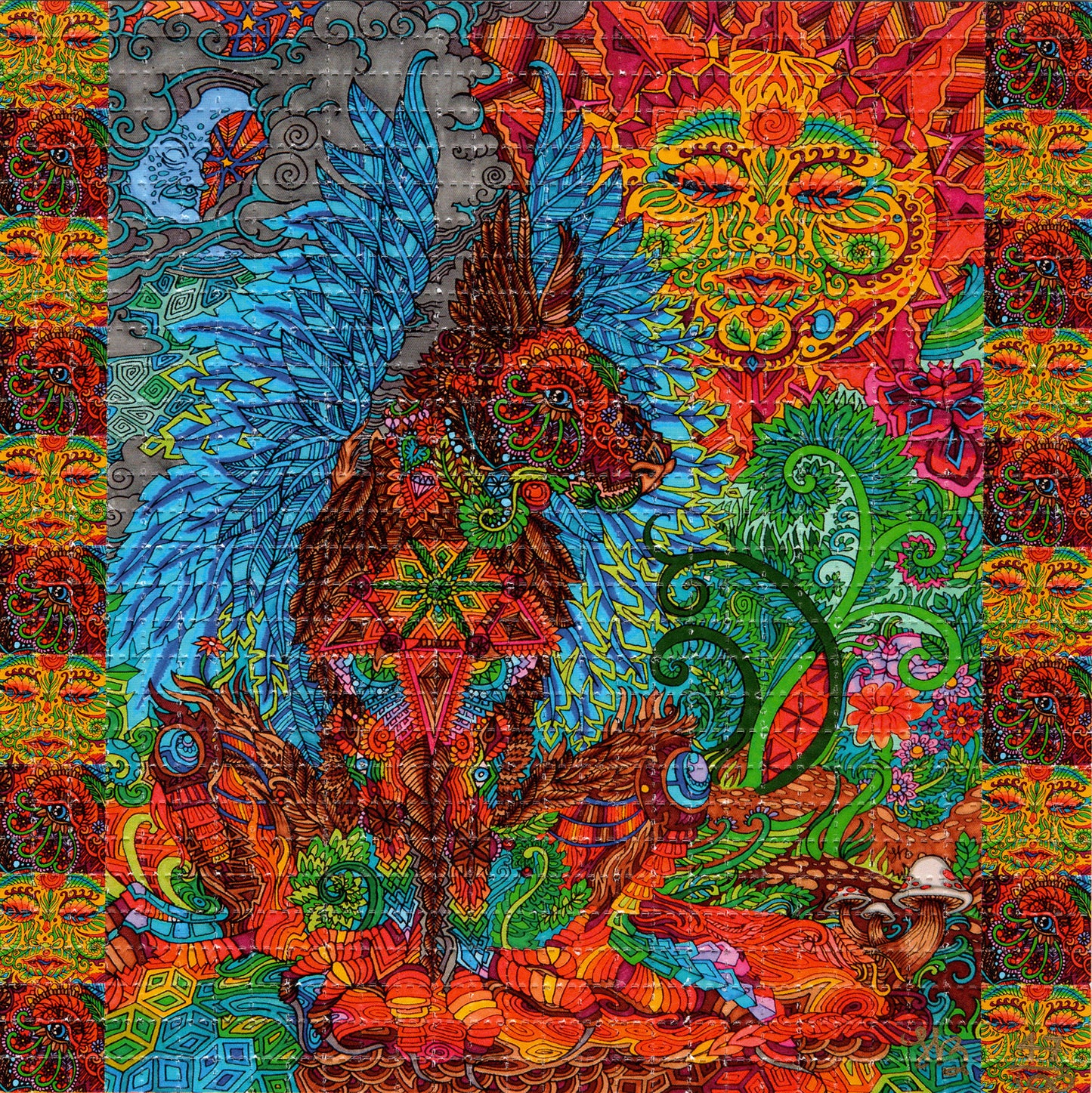 Spirit Animal Awakening by Hannah Elisabeth Buchheit Signed Limited Edition LSD blotter art print
