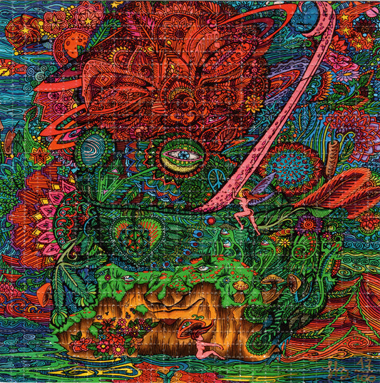 Cosmic Frog of Life by Hannah Elisabeth Buchheit Signed Limited Edition LSD blotter art print