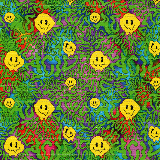 Acid Melty Smiles LSD blotter art print