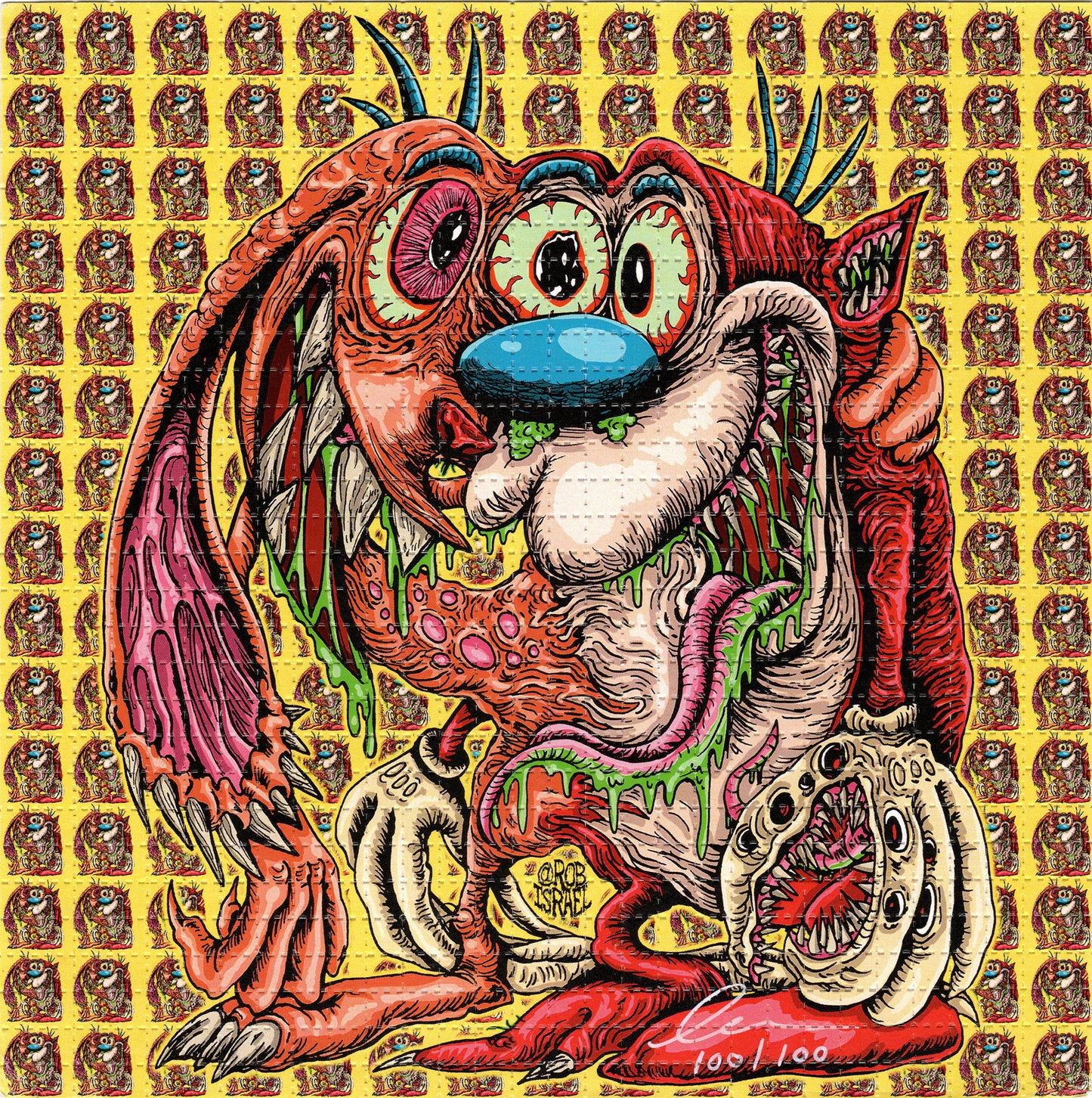 Ren & Stimp by Rob Israel SIGNED Limited Edition LSD blotter art print