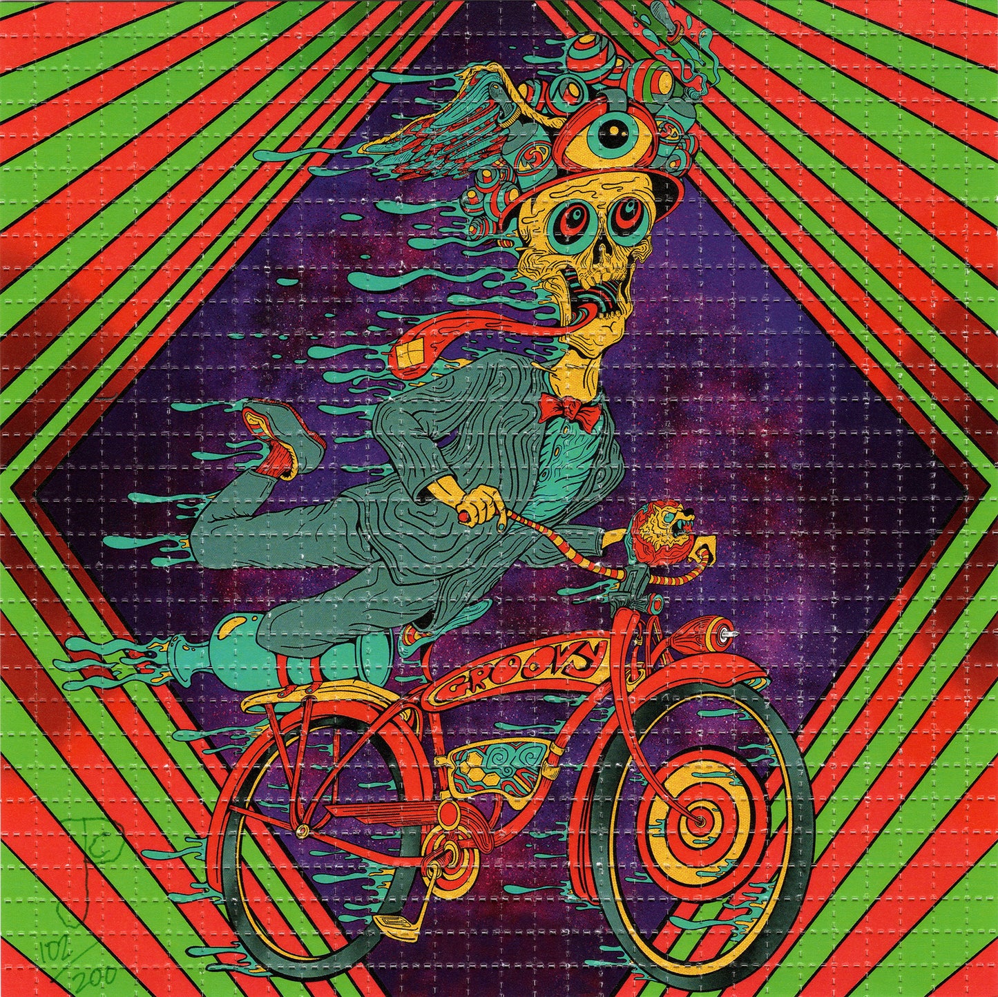 Pee Wee Bicycle Day  by Jason Portante Signed Limited Edition LSD blotter art print