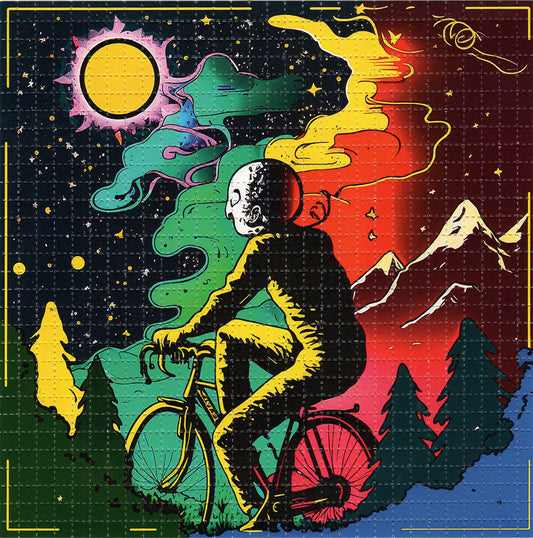 Hofmann Night Ride Bicycle by Caleb Kesey Signed Limited Edition LSD blotter art print