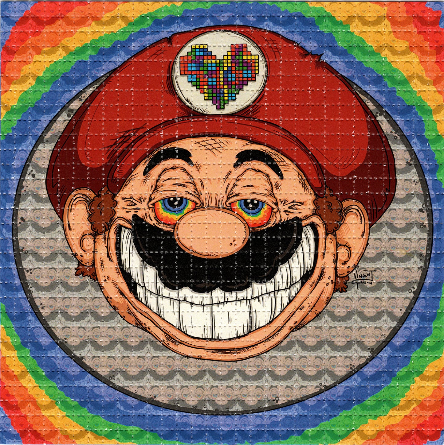 Mario Love by Vincent Gordon SIGNED Limited Edition LSD blotter art print