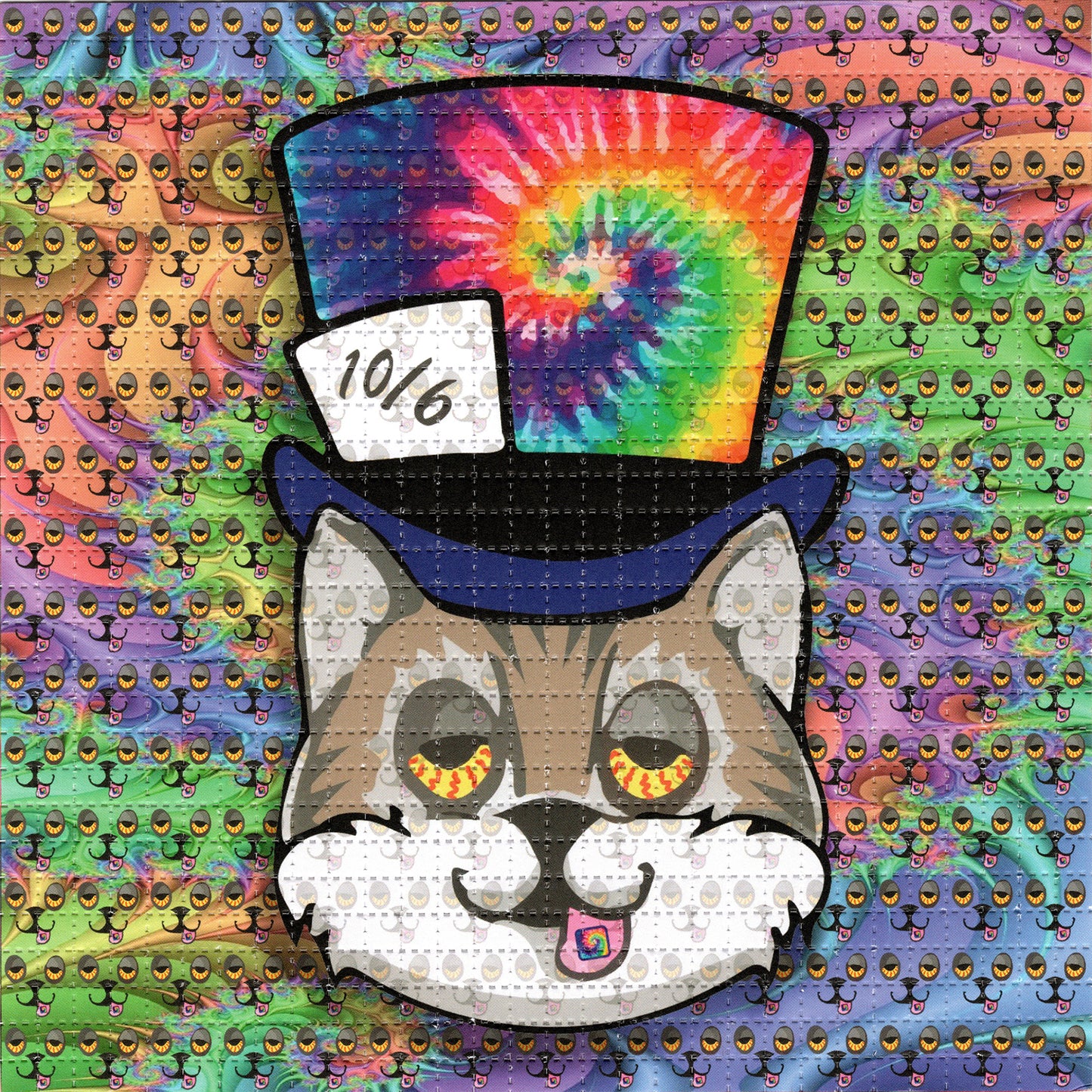 Cat Hatter by Caleb LSD blotter art print
