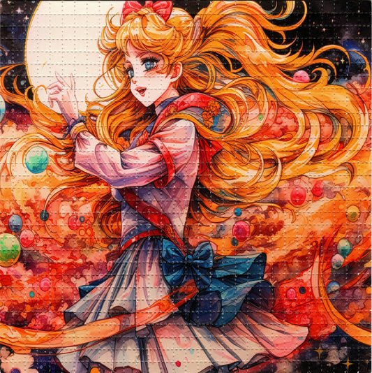 Moon Girl by Caleb LSD blotter art print