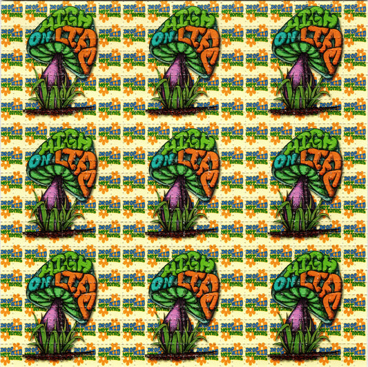 High On Life Shrooms LSD blotter art print