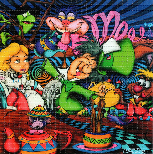 Alice Hatter Tea Party by Visual Fiber Limited Edition LSD blotter art print