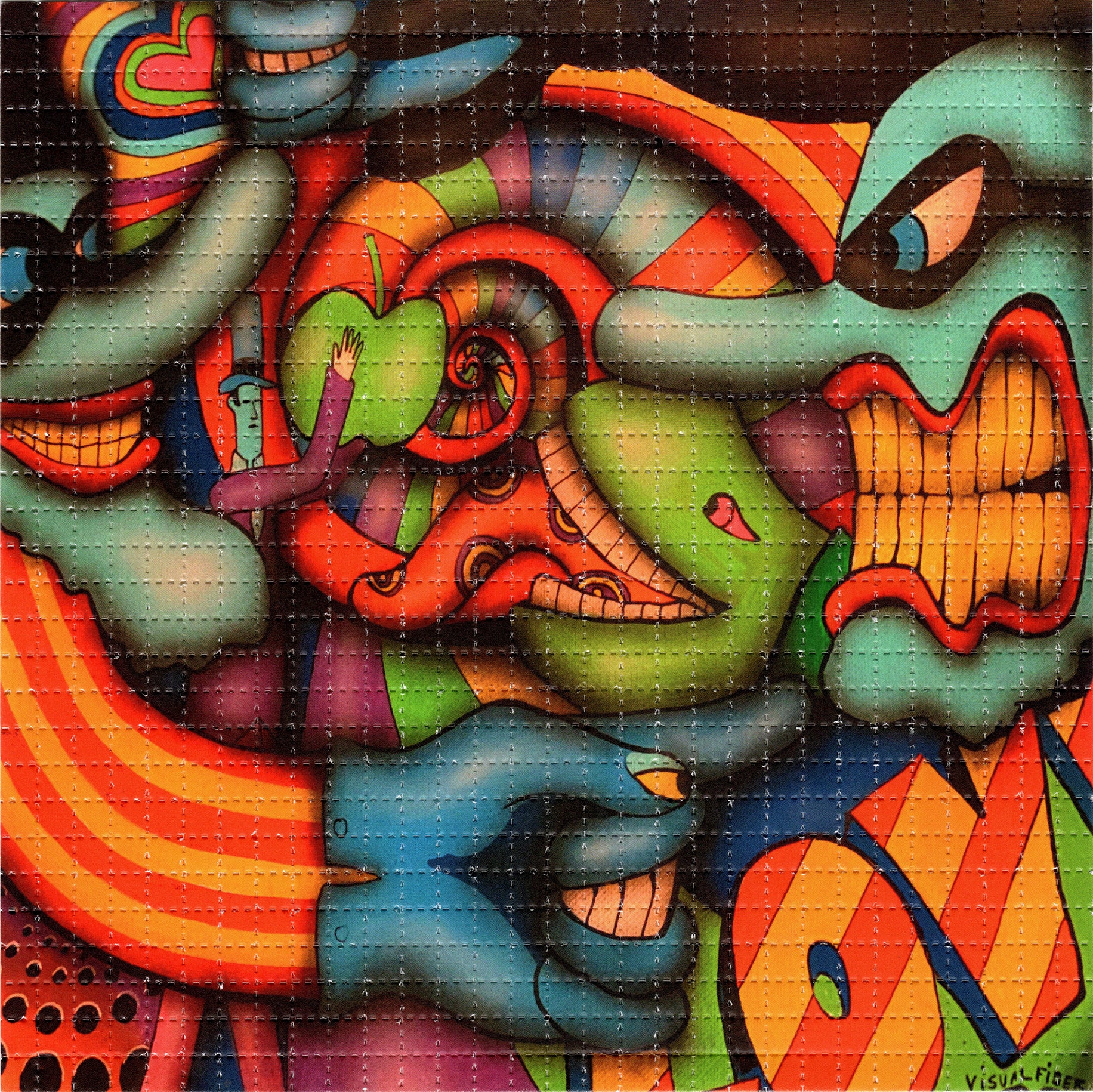 Blue Meanies Love by Visual Fiber Limited Edition LSD blotter art prin ...