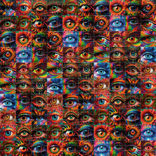 Psychedelic Eyes LSD blotter art perforated print