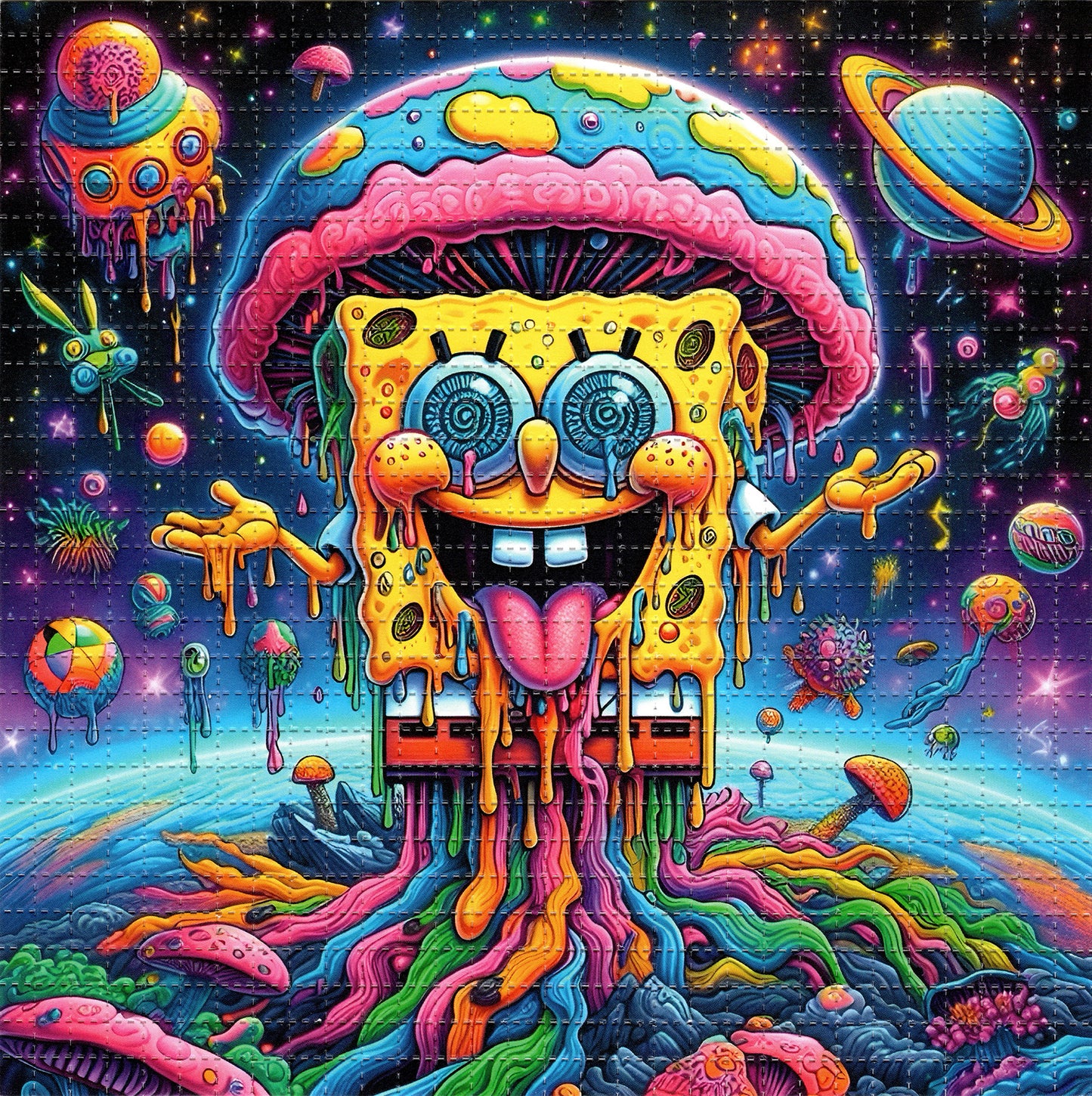 Sponge Shroomiverse by Josiah C Hill-Meyer (M3istro) Signed Limited Edition LSD blotter art print