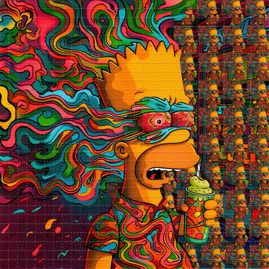 Bart Brain Melt by Josiah C Hill-Meyer (M3istro) Signed Limited Edition LSD blotter art print