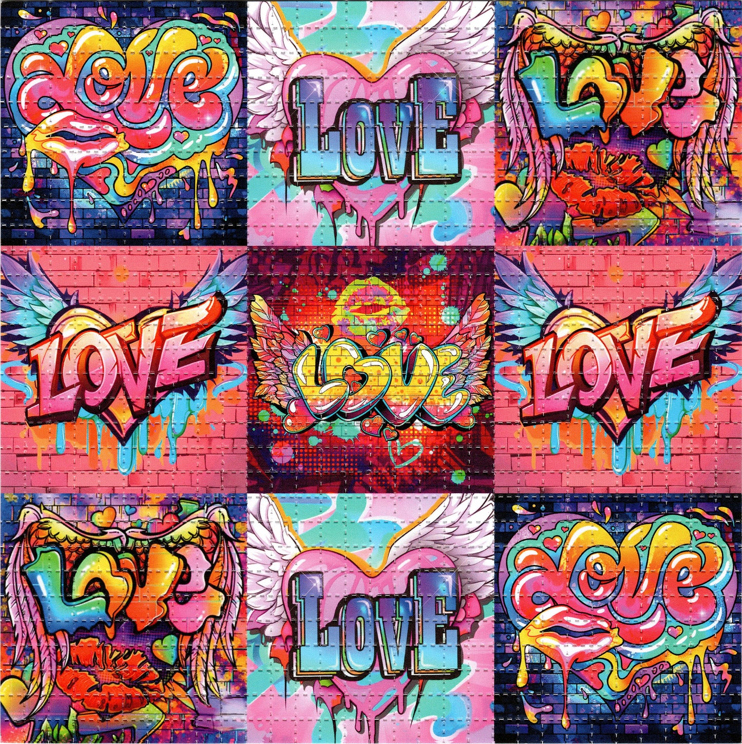 Love Graffiti X9 LSD blotter art print