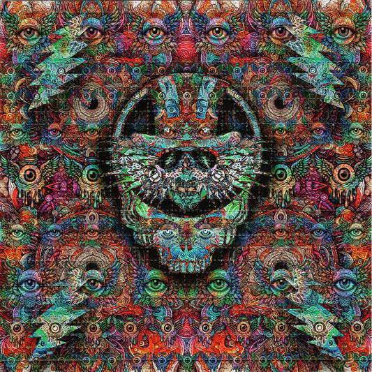 Grateful Dead Blue Sam-Bolts by Brandon Bennett SIGNED Limited Edition LSD blotter art print