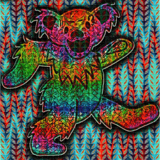 Bitty Bear Bolt Grateful Dead Tabs LSD blotter art print