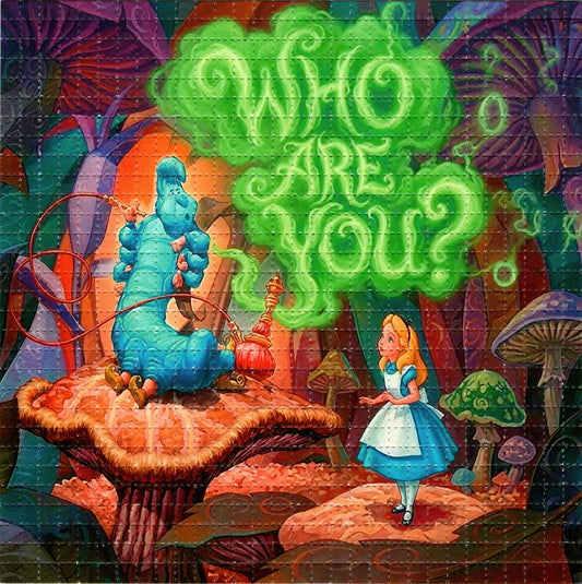 Who Are You Caterpillar Alice LSD blotter art print