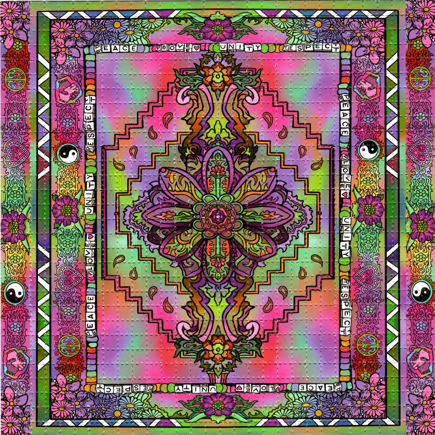peaceloveunityrespect by Ellie Paisley Brooks Signed Limited Edition LSD blotter art print