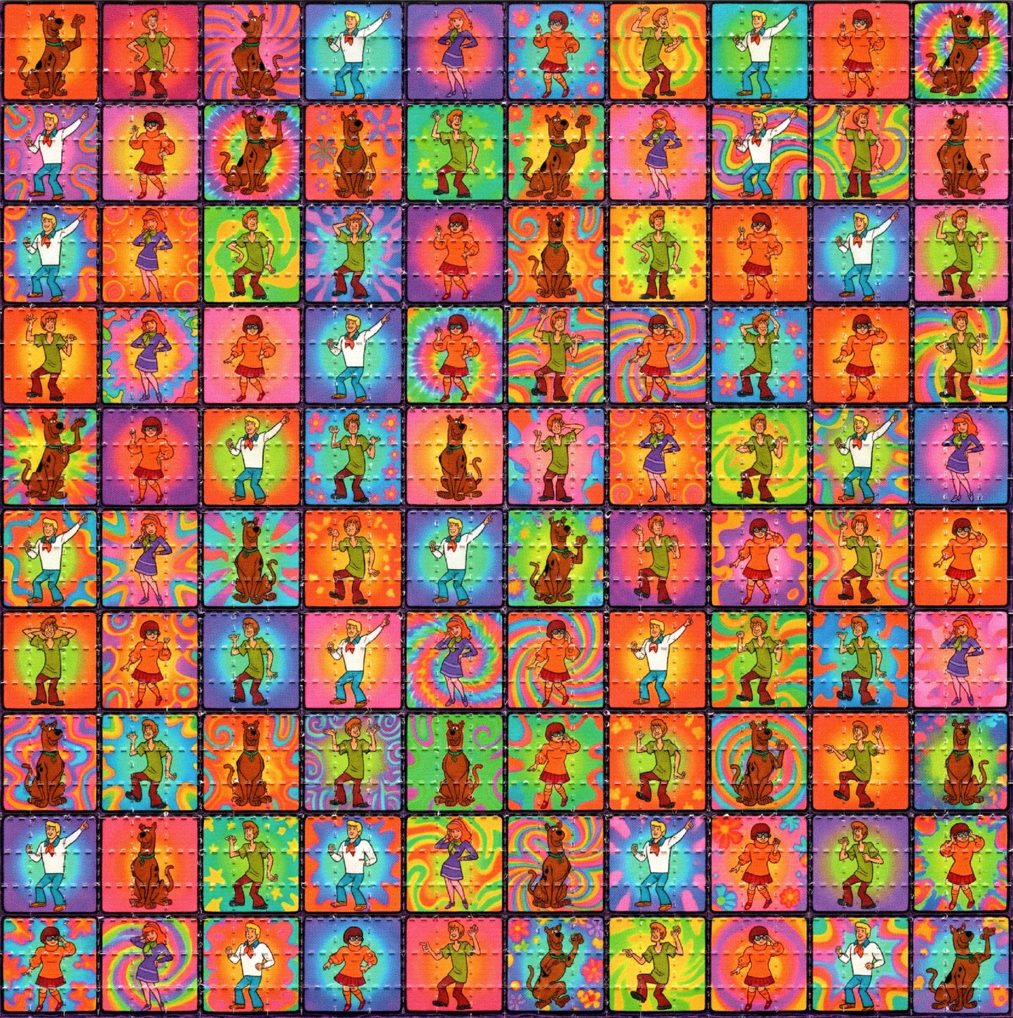 Scooby Mystery Gang Psychedelic Dance Party LSD blotter art print