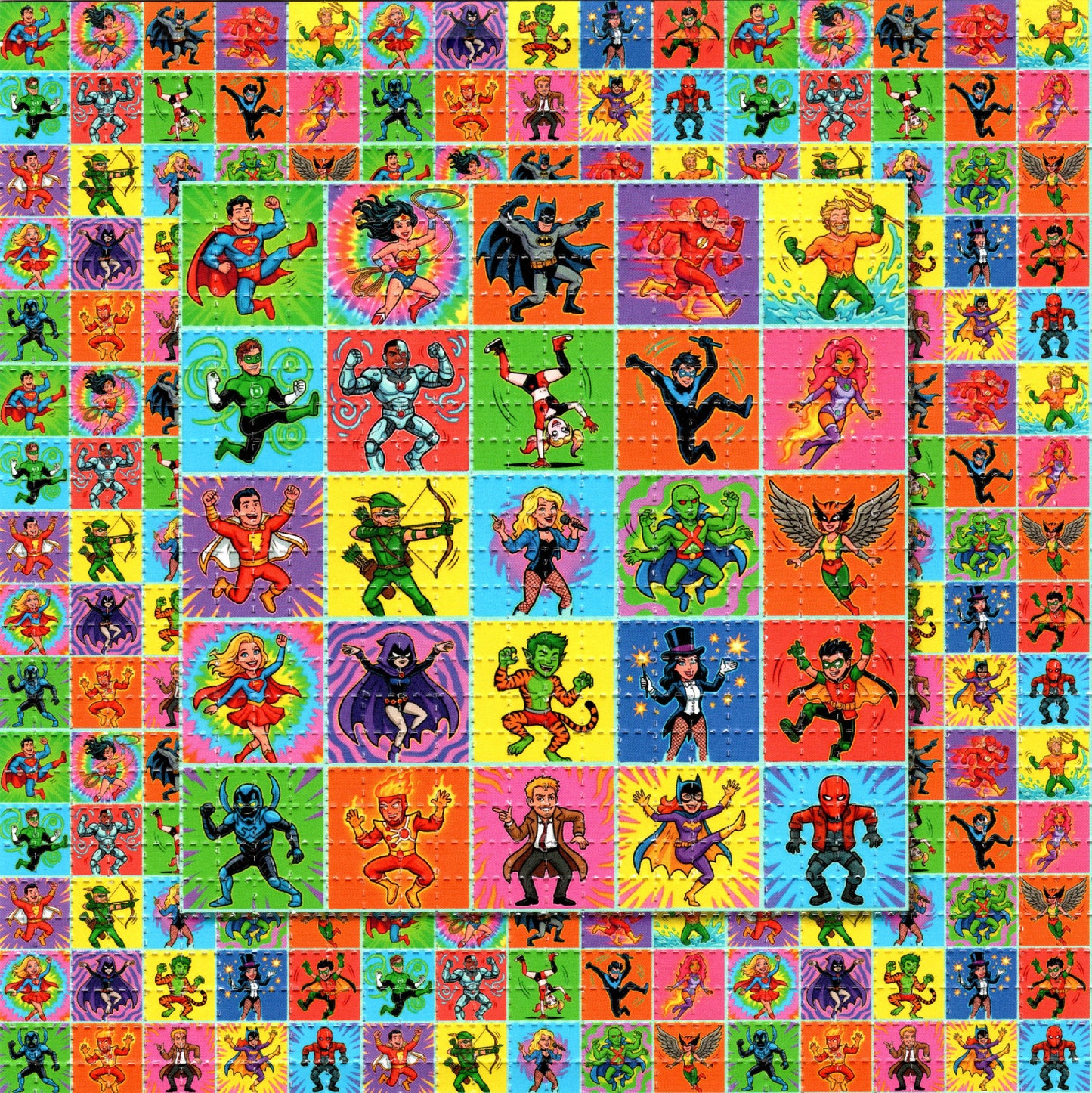 CD Comic Heroes Psychedelic Dance Party LSD blotter art print