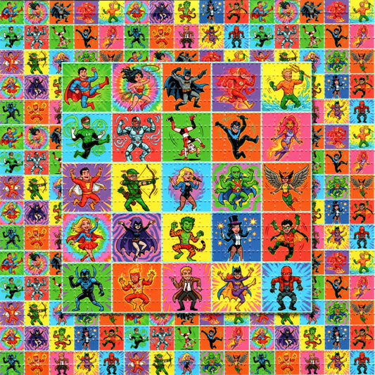 CD Comic Heroes Psychedelic Dance Party LSD blotter art print