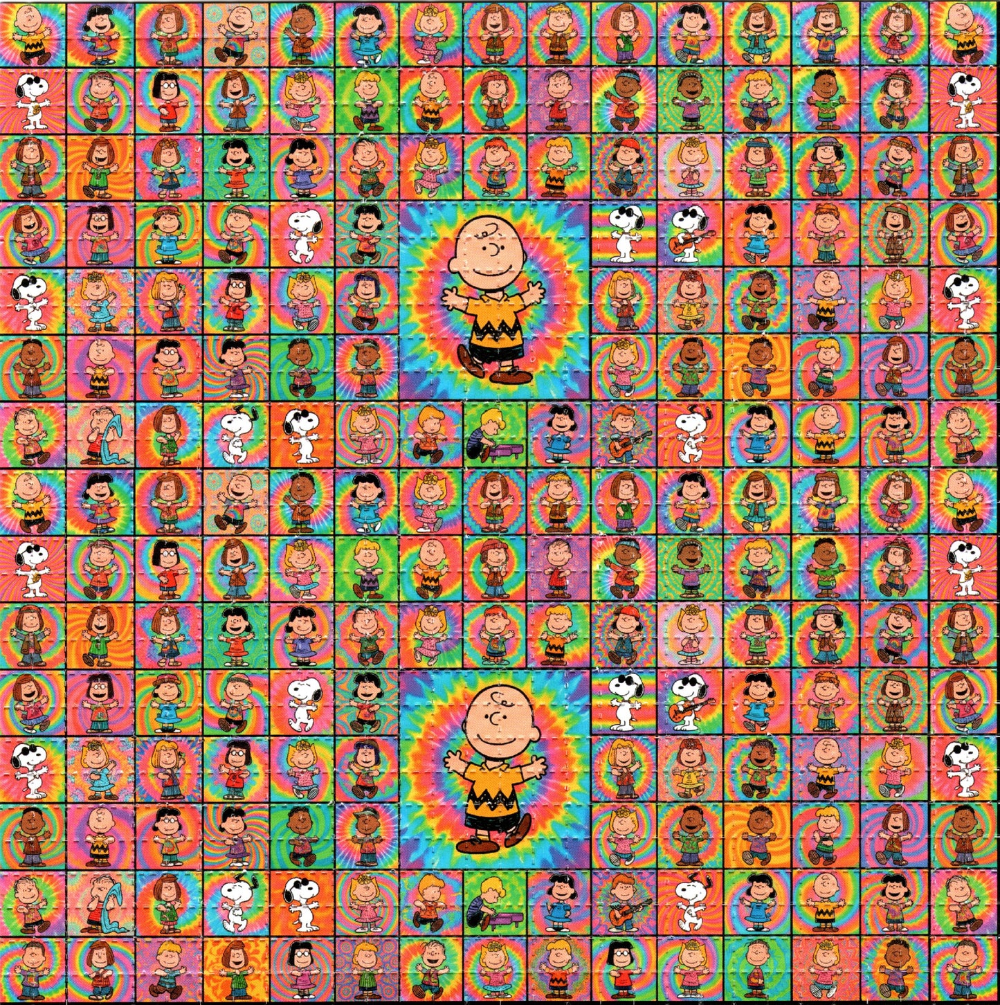Peanuts Gang Dance Party LSD blotter art print