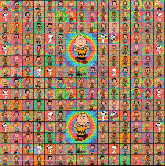 Peanuts Gang Dance Party LSD blotter art print