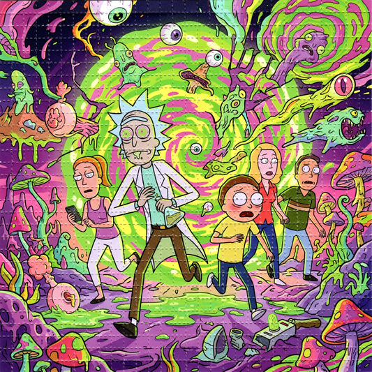 Rick and Morty Psychedelic Portal LSD blotter art print